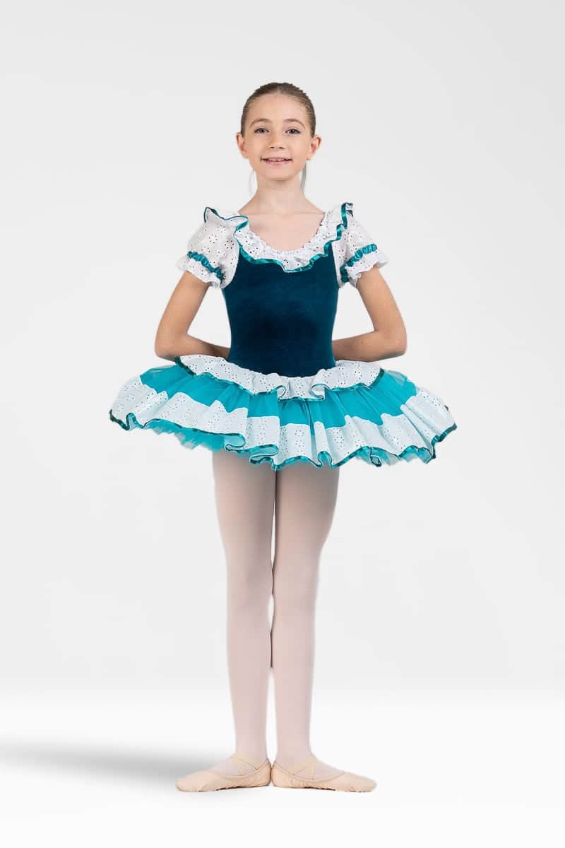 Tutu de danse pour fillette vert turquoise