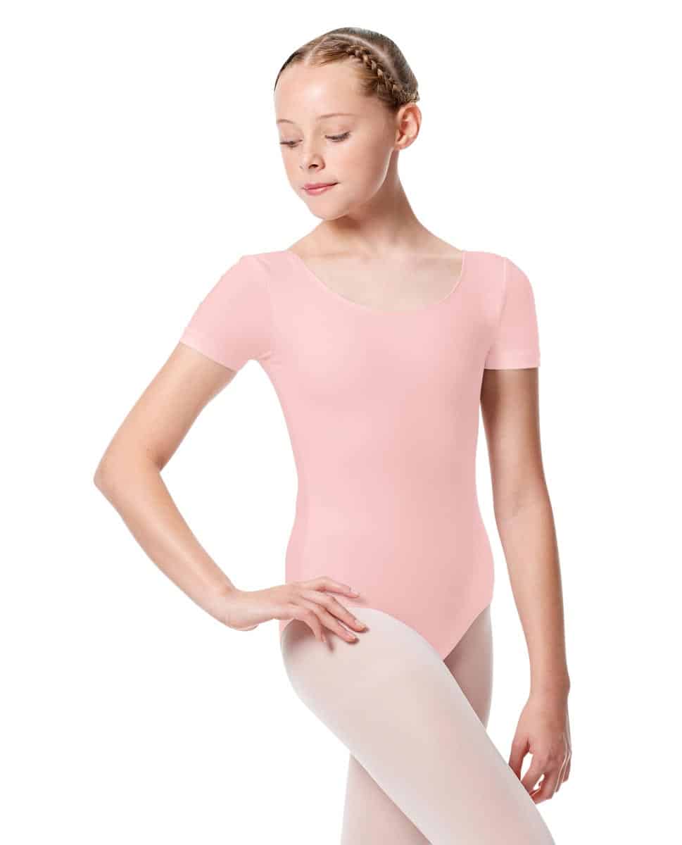 Justaucorps Fillette Manches Courtes Rose