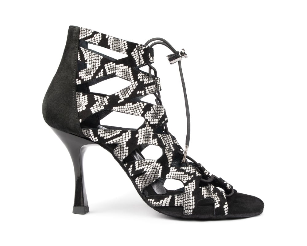 Chaussures de Cabaret PortDance Serpent Blanc Noir