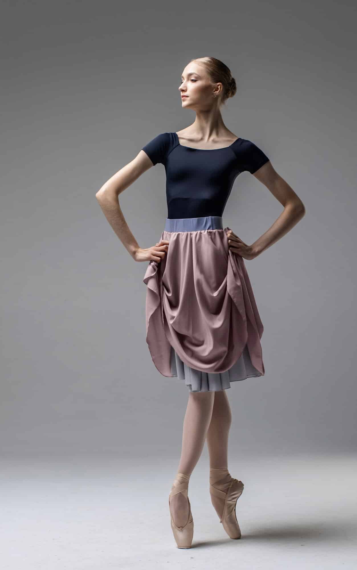Jupe Réversible Zidans Vieux Rose & Gris